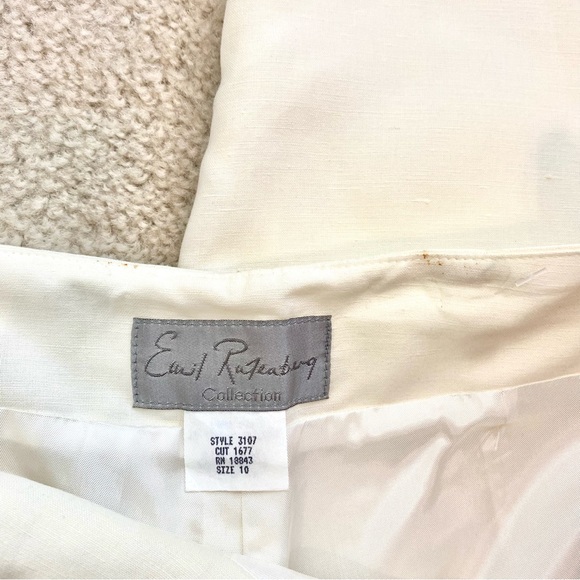 Emil Rutenburg Ivory Linen Cropped/Ankle Pants - Picture 5 of 9